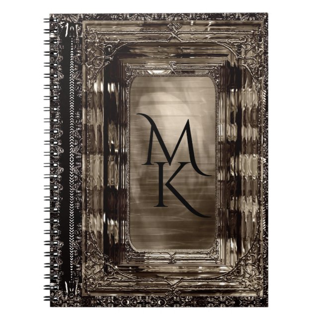 Dawn Sable Elegant Monogram Anteckningsbok Med Spiral (Framsidan)