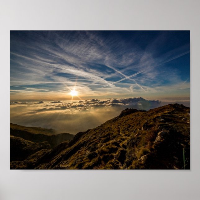 Dawn Sol Mountain liggande Poster (Framsidan)