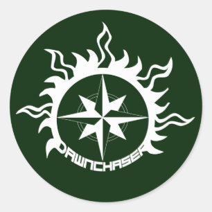 Dawnchaser klistermärkear runt klistermärke
