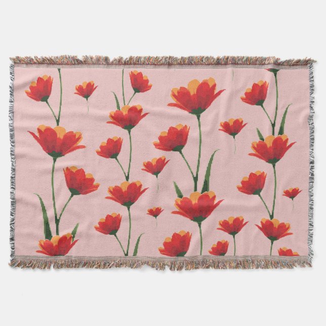 Dawnfire Poppies Filt (Framsidan)