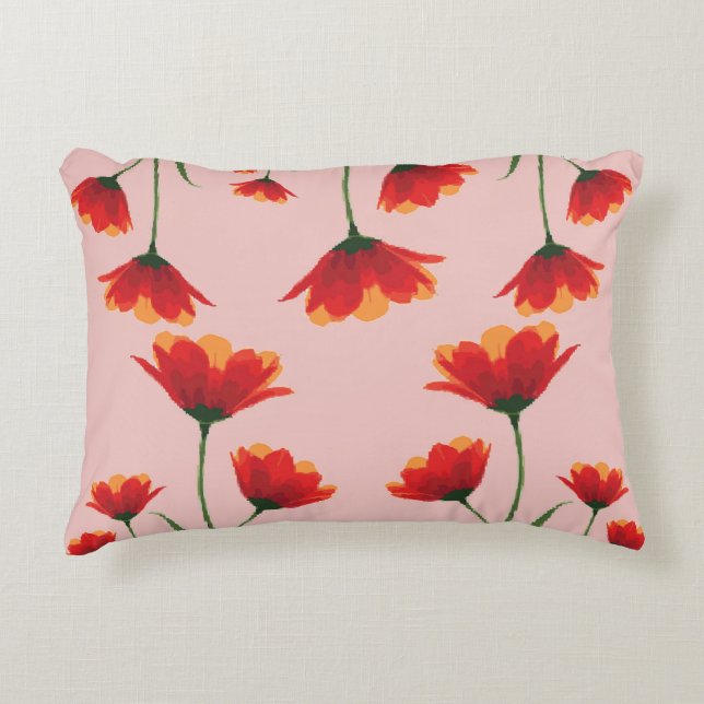 Dawnfire Poppies Prydnadskudde (Framsidan)