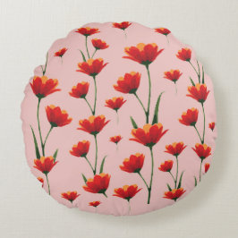 Dawnfire Poppies Rund Kudde