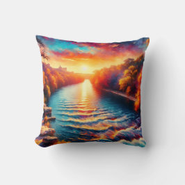 "Dawn's Tranquil Embrace: Comal River Sunrise" Kudde