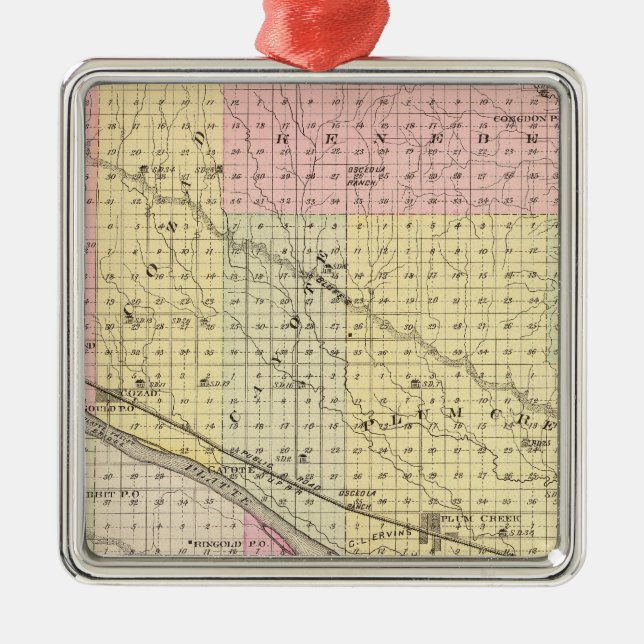 Dawson County Nebraska Julgransprydnad Metall (Framsidan)