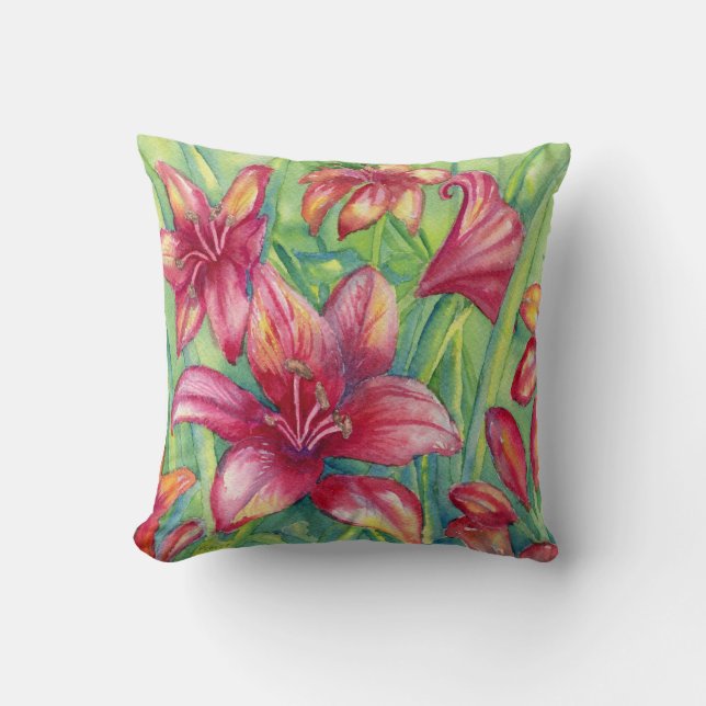 "Day Lilies" Dekorativ kudde (Framsida)