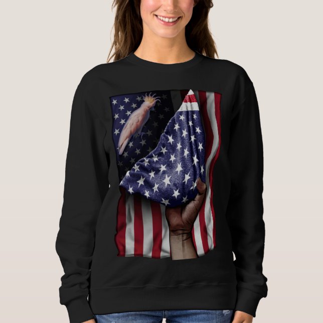 Day Of Independence US Flag Cockatoo T Shirt (Framsida)