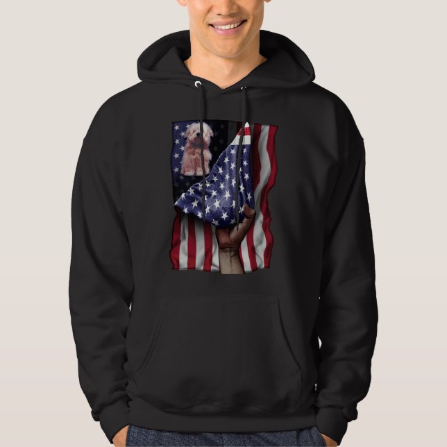 Day Of Independence US Flag Coton De Tulear Hoodie (Framsida)