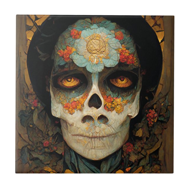 Day of the dead 1 Fantasy Skull Kakelplatta (Framsidan)