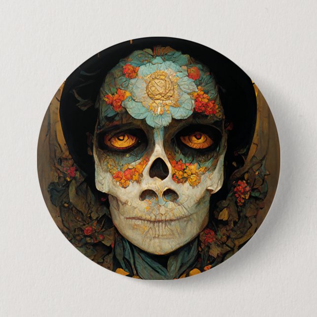 Day of the dead 1 Fantasy Skull Knapp (Framsida)