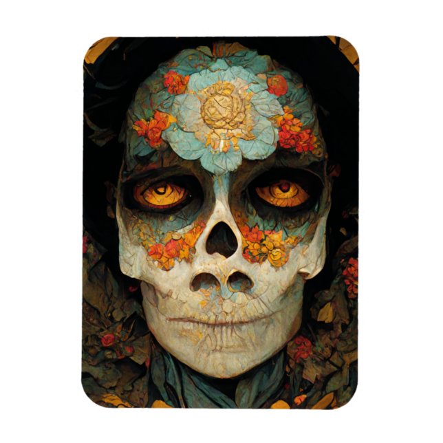 Day of the dead 1 Fantasy Skull Magnet (Vertikal)