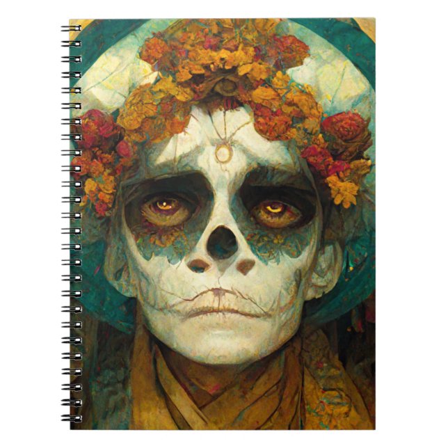 Day of the dead 2 Fantasy Skull Anteckningsbok (Framsidan)