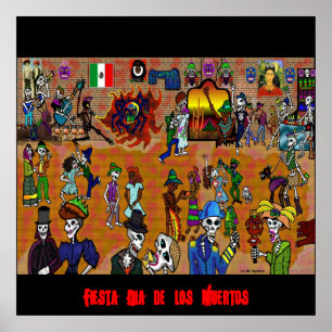 day of the dead 2, Fiesta Dia de los Muertos Poster