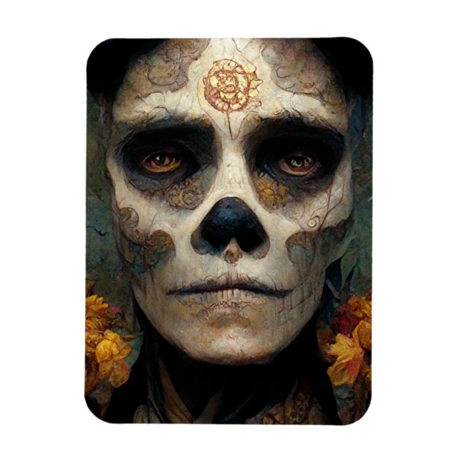Day of the dead 3 Fantasy Skull Magnet (Vertikal)