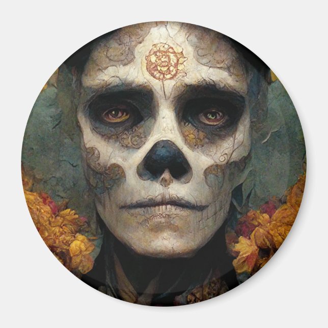 Day of the dead 3 Fantasy Skull Magnet (Framsidan)