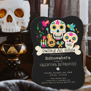 Day of the dead Anropar alla själar Quinceanera Inbjudningar