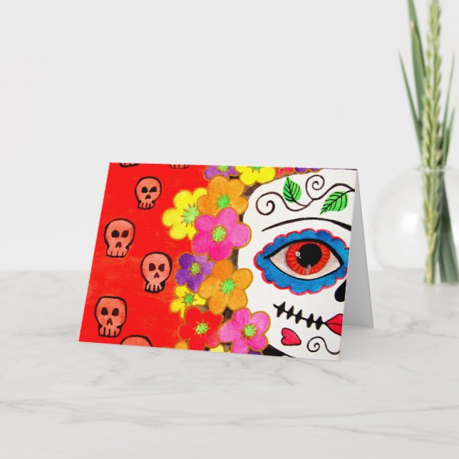 Day of the dead art Greeting Card Kort (Framsida)