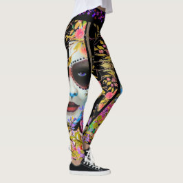 Day of the dead Blommigt Leggings