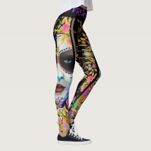 Day of the dead Blommigt Leggings