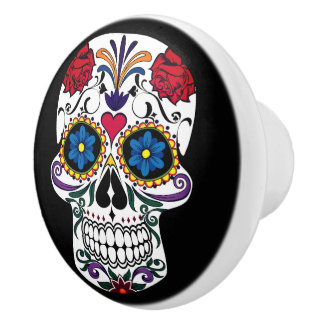 Day of the dead Blommigt Sugar Skull Knopp