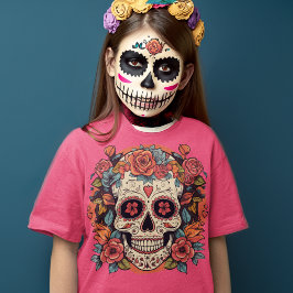 Day of the dead Blommigt Sugar Skull Mexikanska go T Shirt
