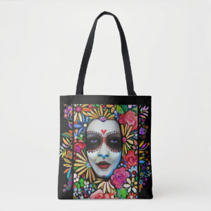 Day of the dead Blommigt Tygkasse