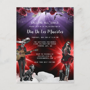 Day of the dead Blommigt Vykort