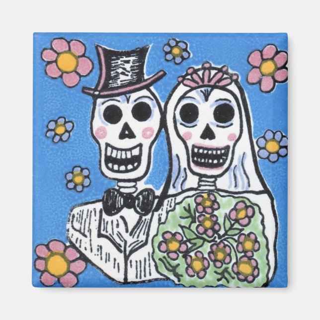 Day of the dead Bride och Groom Magnet (Framsidan)