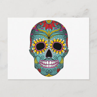 Day of the dead Bright Skull Vykort