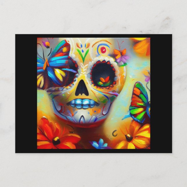 Day of the dead Butterflies 2 Helg Vykort (Framsida)
