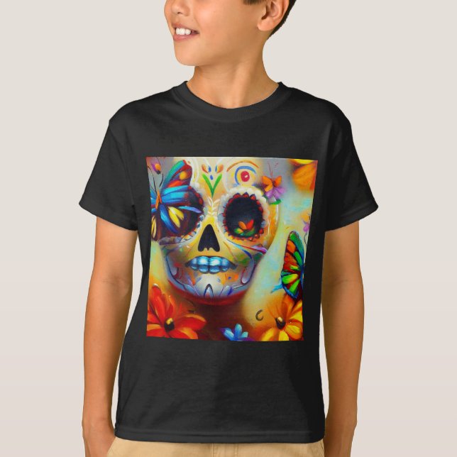 Day of the dead Butterflies 2 T Shirt (Framsida)