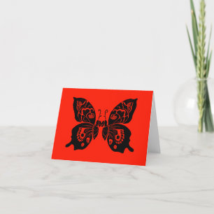 Day of the dead Butterflies Woodcut 4 Helgkort
