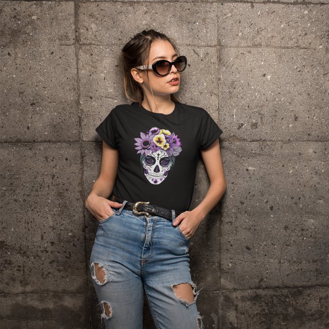 Day of the dead Candy Skull - Día de Muertos Skull T Shirt (Skapare uppladdad)