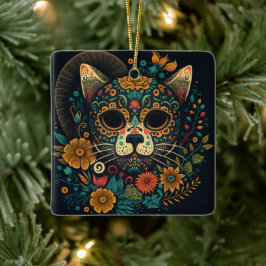 Day of the dead Cat Ornament