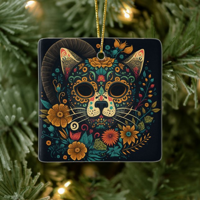 Day of the dead Cat Ornament (Träd)