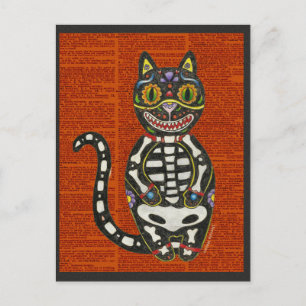 Day of the dead Cat Vykort