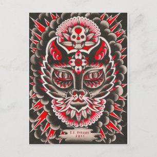 Day of the dead Cat Vykort
