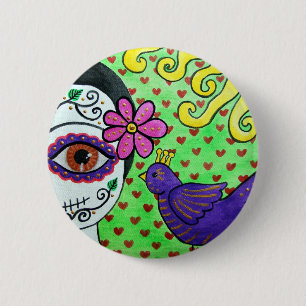 Day of the dead "Catrina"-knapp Knapp