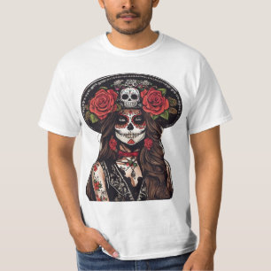 Day of the dead Catrina med Ro T Shirt