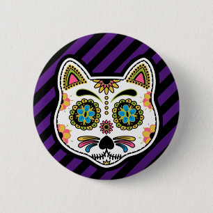 Day of the dead Cats Sugar Skull Knapp