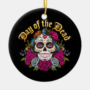 Day of the dead: Celebrate Dia de Los Muertos Julgransprydnad Keramik