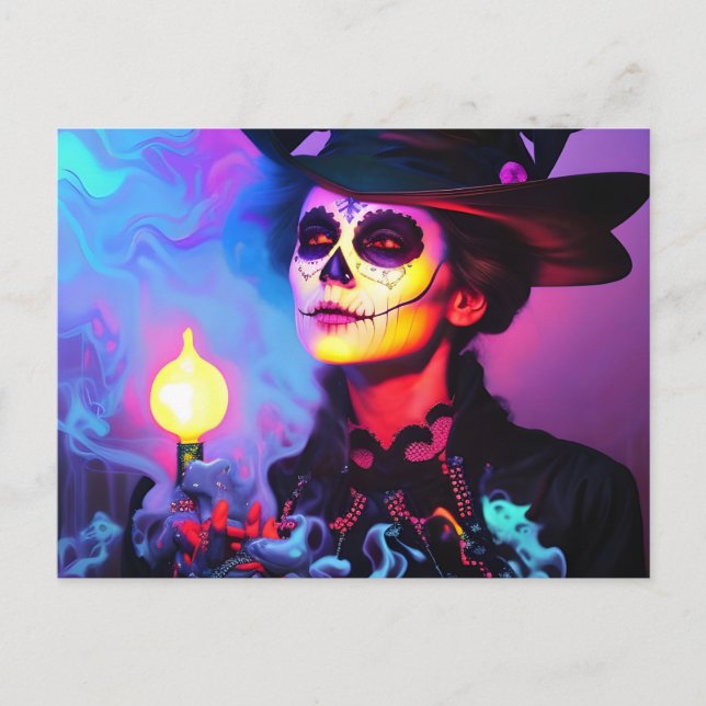 Day of the dead Colorful Woman Vykort (Framsida)