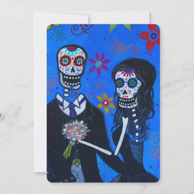 DAY OF THE DEAD COUPLE BRÖLLOP INBJUDNINGAR (Framsida)