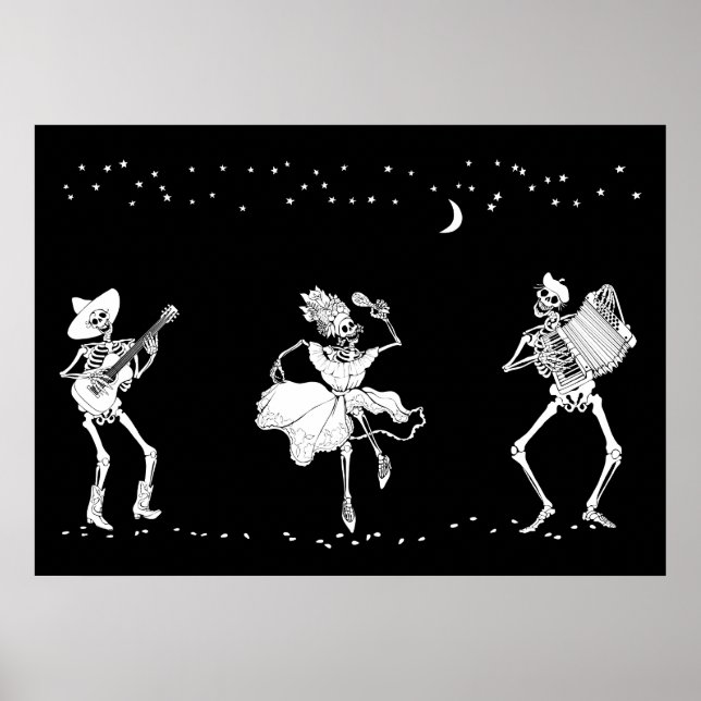 Day of the dead Dancing Skeletons Poster (Framsidan)