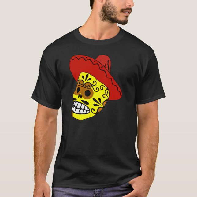 Day of the dead dekorerat kandy Skull T-shirt (Framsida)