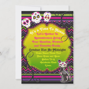 Day of the dead Dia de Los Muertos Calacas Inbjuda Inbjudningar