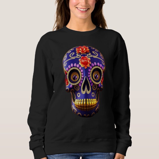 Day Of The Dead Dia De Los Muertos calavera sugar  T Shirt (Framsida)