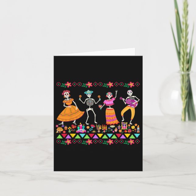 Day of the dead Dia De Los Muertos Mexican Skeleto Kort (Framsida)
