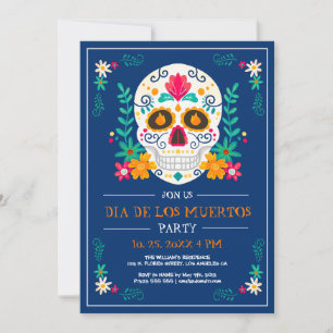 Day of the dead, Dia de Los Muertos Party Inbjudan