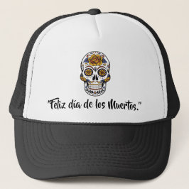 Day of the dead-Dia De Los Muertos Skull Trucker Keps