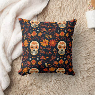Day of the dead Día de Los Muertos Sugar Skull Kudde
